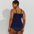 Women's Plus Size Adjustable Scoop Neck Flutter Tankini Top, Back