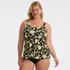 Women's Plus Size Adjustable Scoop Neck Flutter Tankini Top, Front