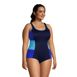 Women's Plus Size Chlorine Resistant Scoop Neck Soft Cup Tugless Sporty One Piece Swimsuit, alternative image