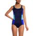 Women's Scoop Neck Tugless Sporty One Piece Swimsuit, Front
