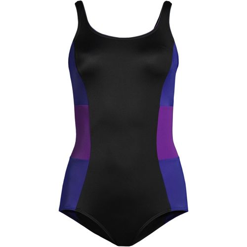 Women's Plus Size Chlorine Resistant Scoop Neck Soft Cup Tugless Sporty One  Piece Swimsuit