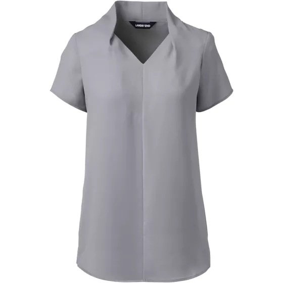 Women's Pleated V-neck Blouse - primary