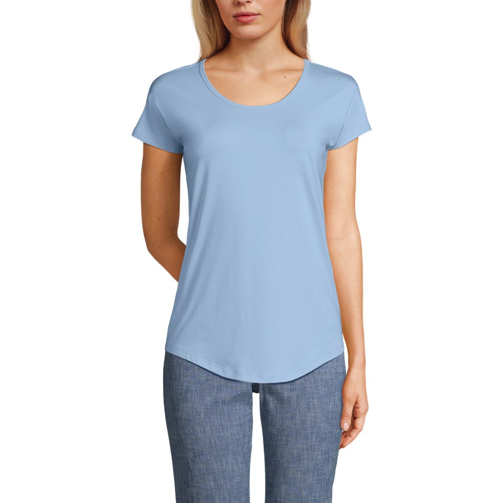 Classic Petite Shaped Layering V Neck T Shirt Bright Orangebright Magenta,  $19, Lands' End