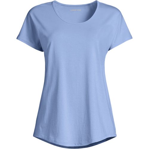 Cotton Modal Stretch Jersey T-shirt, Women, size: 2X, plus, Blue, Cotton Modal, by Lands' End