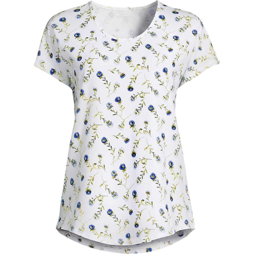 Cotton Modal Stretch Jersey T-shirt, Women, size: 3XL, plus, White, Cotton Modal, by Lands' End