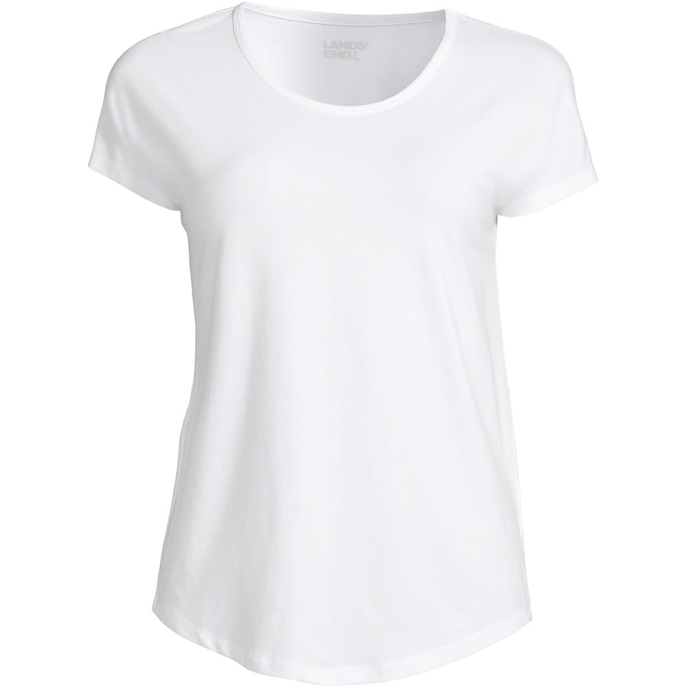 Cotton Modal Stretch Jersey T-shirt, Women, size: 2XL, plus, White, Cotton Modal, by Lands' End