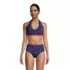 Women's Chlorine Resistant Reversible Halter Bikini Top Swimsuit, Front