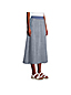 Jupe Midi en Lin Taille Elastiquée, Femme Stature Standard