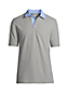 Men's Woven Collar Stretch Piqué Polo Shirt