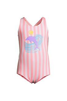 Girls' Sequin Graphic X-back Swimsuit