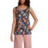 Women's Crinkle Knit Tiered Tank Top, Front