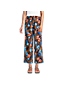 Women's Plus Crinkle Knit Cotton Pull On Wide Leg Cropped Trousers