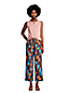 Women's Plus Crinkle Knit Cotton Pull On Wide Leg Cropped Trousers