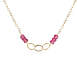 JK Designs Jewelry 3 Rings with Gemstones 14K Gold Filled Necklace, Front
