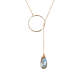 JK Designs Jewelry Gemstone Lariat 14K Gold Filled Necklace, Front