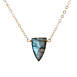 JK Designs Jewelry Labradorite Arrow 14K Gold Filled Necklace, Front