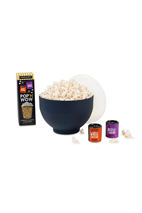 What's Pop'N Gourmet Popcorn Gift Set with Custom Logo Popper Bowl