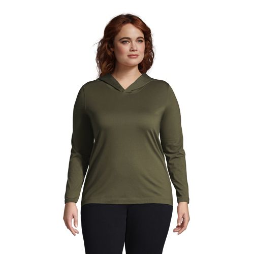 Lands' End Women's Serious Sweats Long Sleeve Collared Pullover