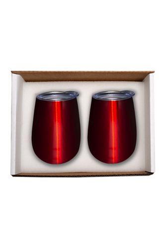 10oz Custom Logo Insulated Stemless Wine Tumbler 2 Pack Set