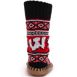 Muk Luks Unisex Game Day Wisconsin Badgers Non-Skid Slipper Socks, Back