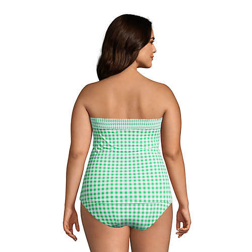 Draper James x Lands' End Women's Plus Size Chlorine Resistant Bandeau Tankini Top Swimsuit - Secondary