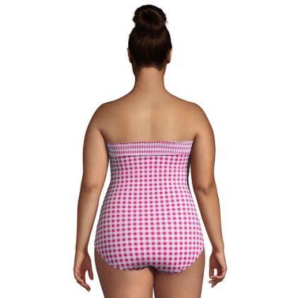 Draper James x Lands' End Women's Plus Size Chlorine Resistant Bandeau One Piece Swimsuit - image 1