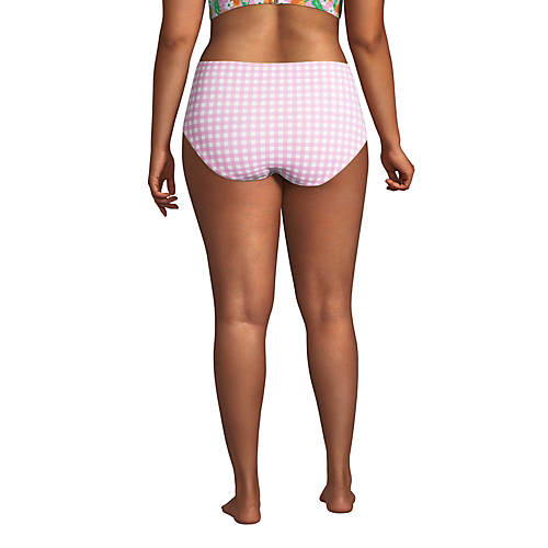 Draper James x Lands' End Women's Plus Size Chlorine Resistant Retro High Waisted Bikini Bottoms - Secondary