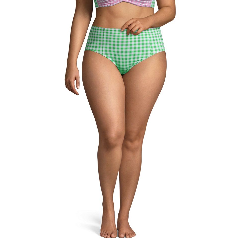 Draper James x Lands' End Women's Plus Size Chlorine Resistant Retro High  Waisted Bikini Bottoms