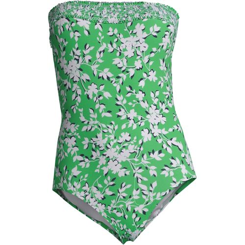 Green Floral Ruched One-Piece Swimsuit