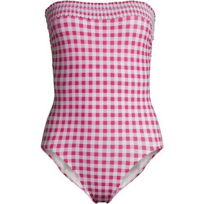 Draper James x Lands' End Women's Plus Size Chlorine Resistant Bandeau One Piece Swimsuit - primary