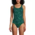 Women's Petite Chlorine Resistant High Leg Soft Cup Tugless Sporty One Piece Swimsuit, Front