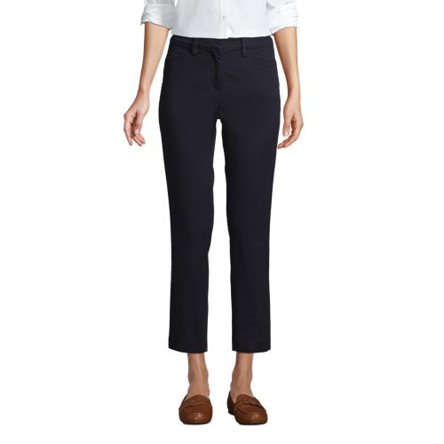 Women's Tall Mid Rise Pull On Chino Crop Pants