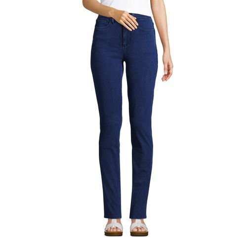 Straight Fit Knit Jeans High Waist für Damen | Lands' End