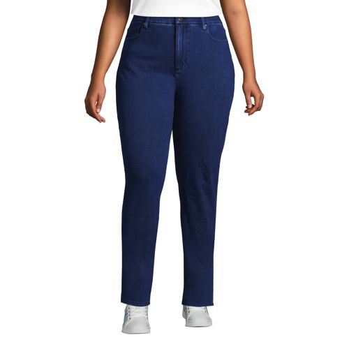 Straight Fit Knit in Jeans End Plus-Größe | Damen für Lands\' High Waist