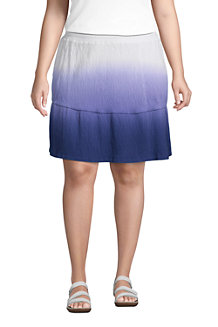 Women's Crinkle Knit Cotton Tiered Skirt 