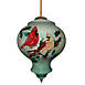 Inner Beauty Winter Companion Cardinals Glass Ornament, Front