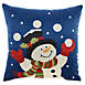 Mina Victory Christmas Snowman Light Up Decorative Throw Pillow, Front