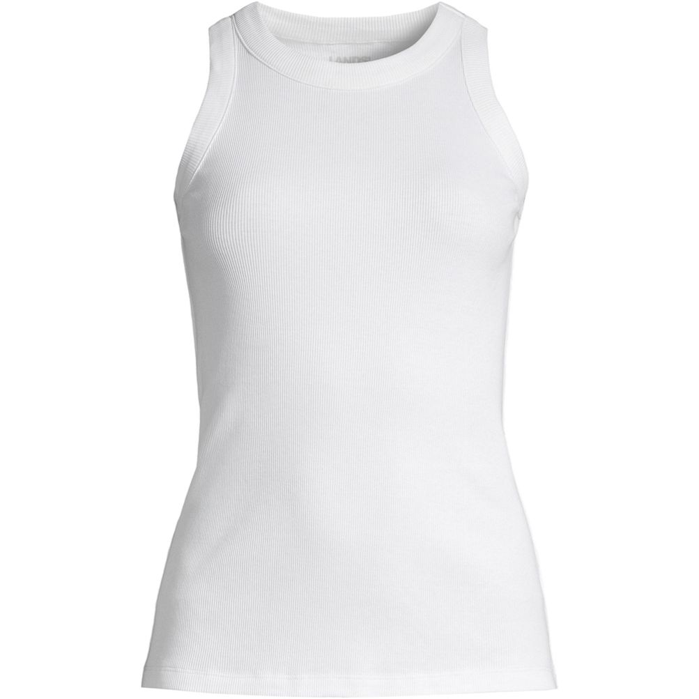 Women s 2x2 Rib Crew Neck Tank Top Lands End