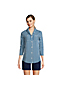 Women's Petite Cotton Modal Slub Three Quarter Sleeve Tunic Shirt
