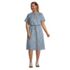 Women's Plus Size Rayon Short Sleeve Button Front Dress, Back