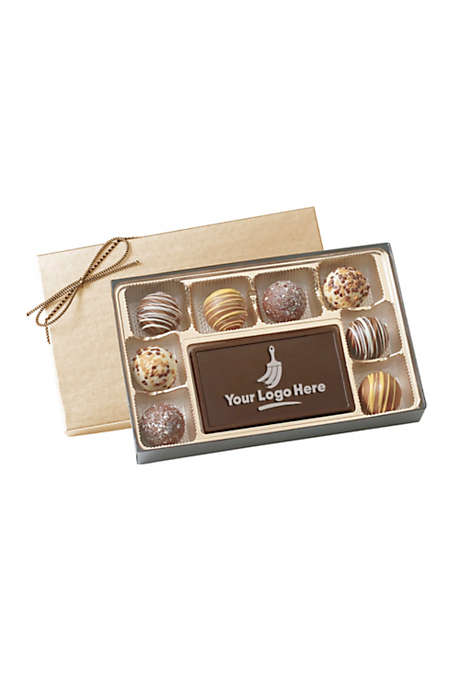 Chocolate Truffles with Custom Logo Gift Box - 8 Pieces