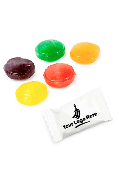 FlavorBurst Crystal Fruit Candies with Custom Logo Wrappers