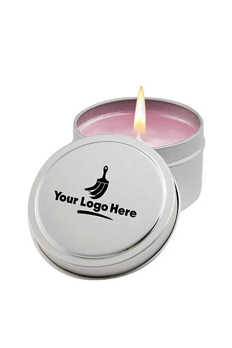 Aromatherapy Candle Custom Logo 6oz Round Silver Tin