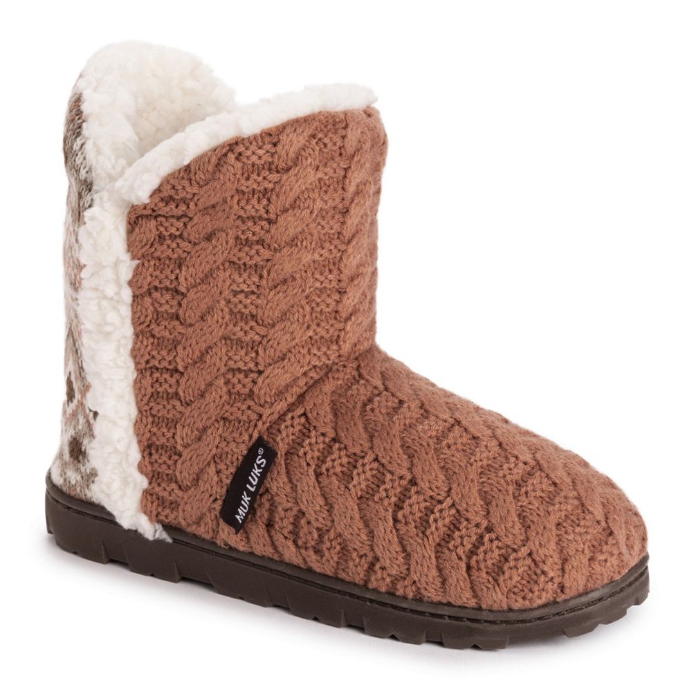 Muk Luks Women's Knit Back Bootie Slipper