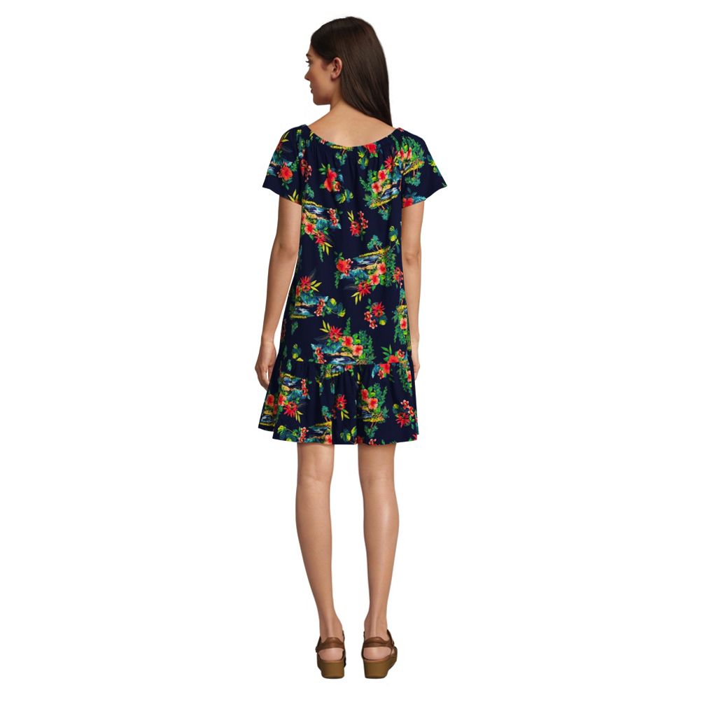 Lands end ruffle 2024 t shirt dress