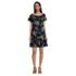 Women's Cotton Jersey Off the Shoulder Ruffle Hem Swim Cover-up Dress, Front