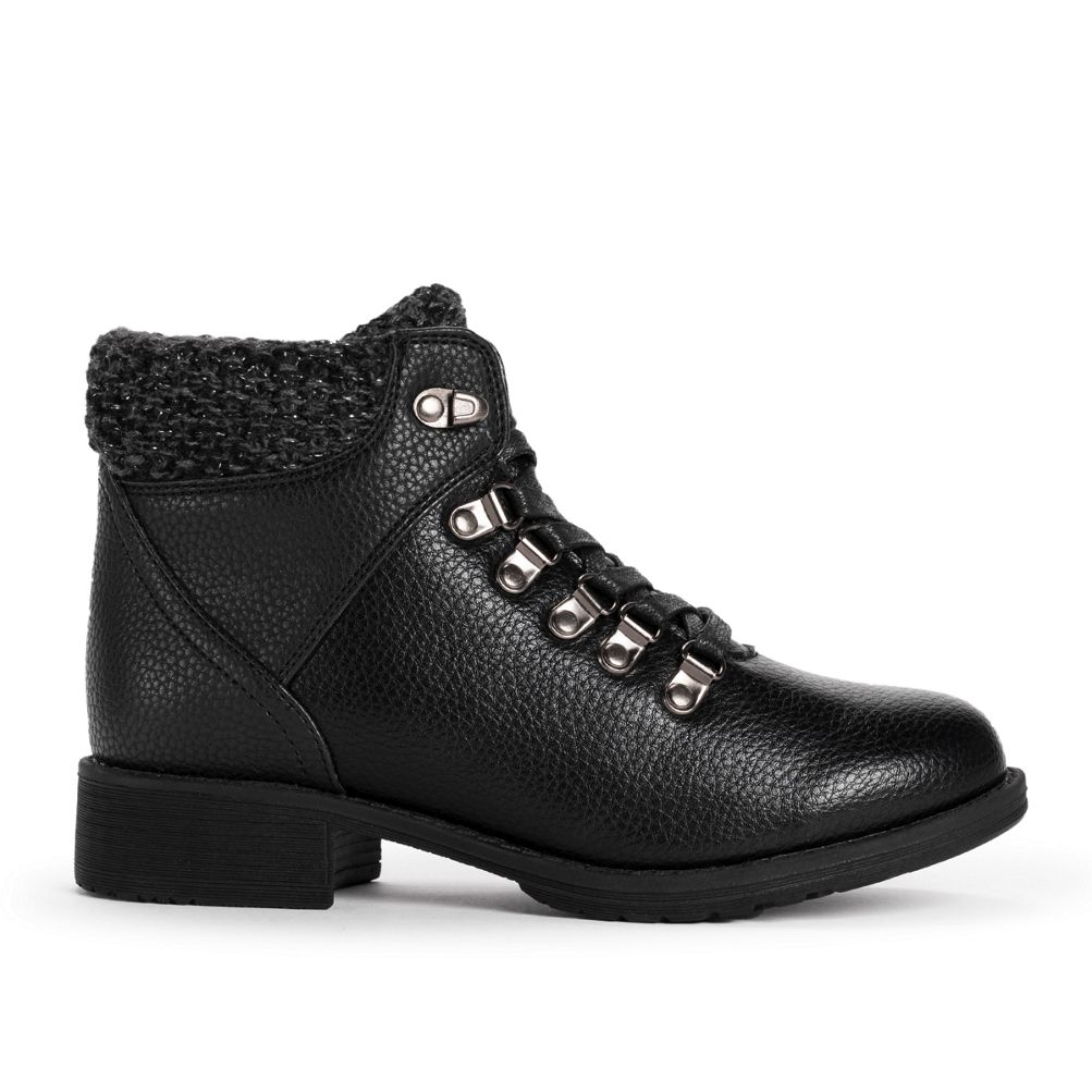 Ladies black store hiker ankle boots