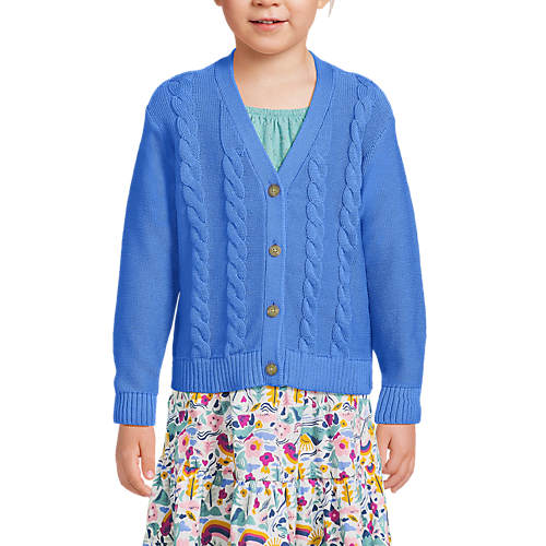 Girls Button Front Cable Cardigan - Secondary