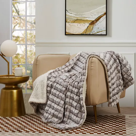 Blue Ridge Home Fashions MicroMink Sherpa Reversible Throw Blanket - primary