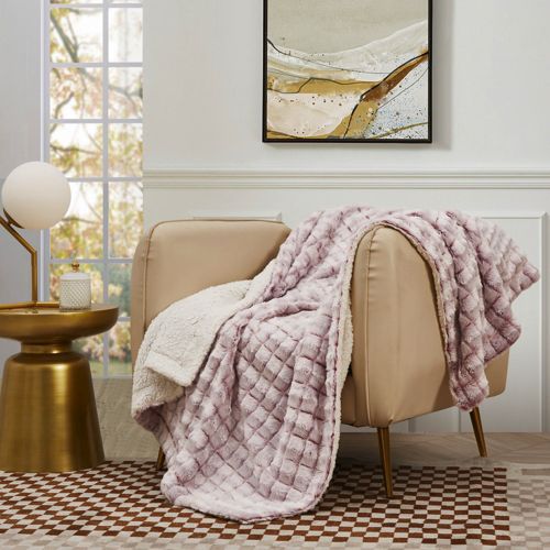 Safavieh Plaid Sherpa Throw Blanket